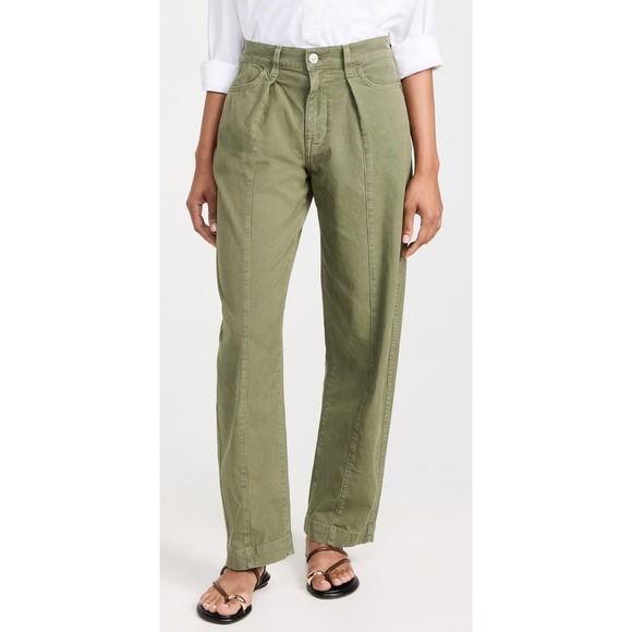 AYR Pants - AYR The Recess Pants Womens Size 27 Green High Rise Crop Wide Leg Casual